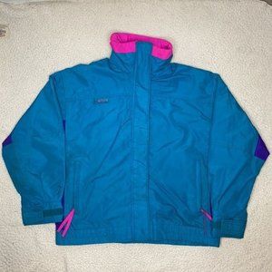 Vintage Columbia Pastel Colorblock Winter Coat Shell: Size Medium